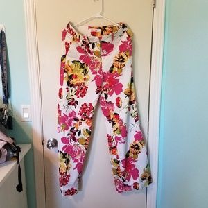 Floral ankle pants